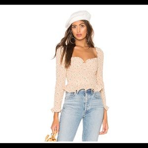 MAJORELLE Ruffled bustier blouse
